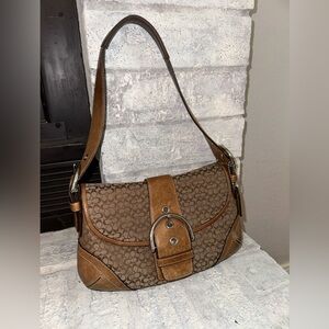 Vintage Coach brown Soho signature flap bag